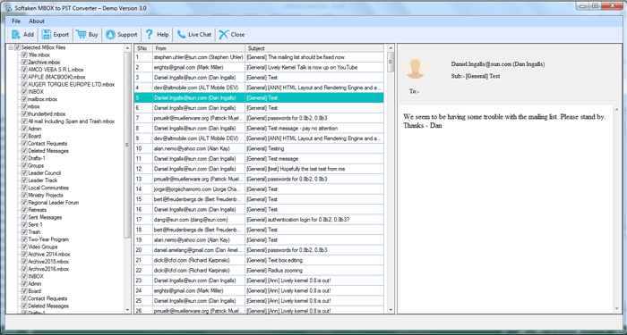 Show Preview of Scanned MBOX file Emails